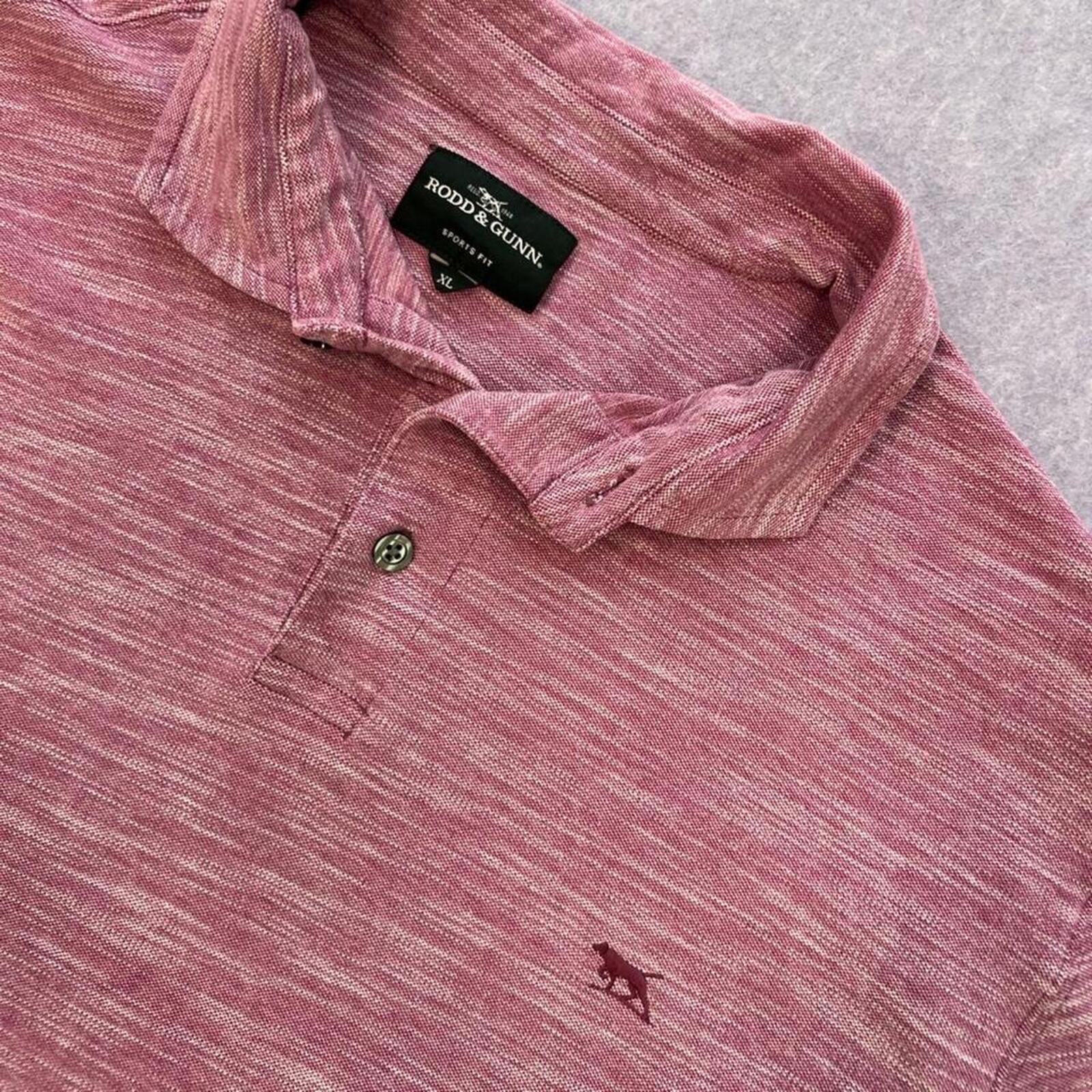 Vintage Rodd & Gunn Men's Pink Marl Polo Shirt (Red dog) Preppy XL
