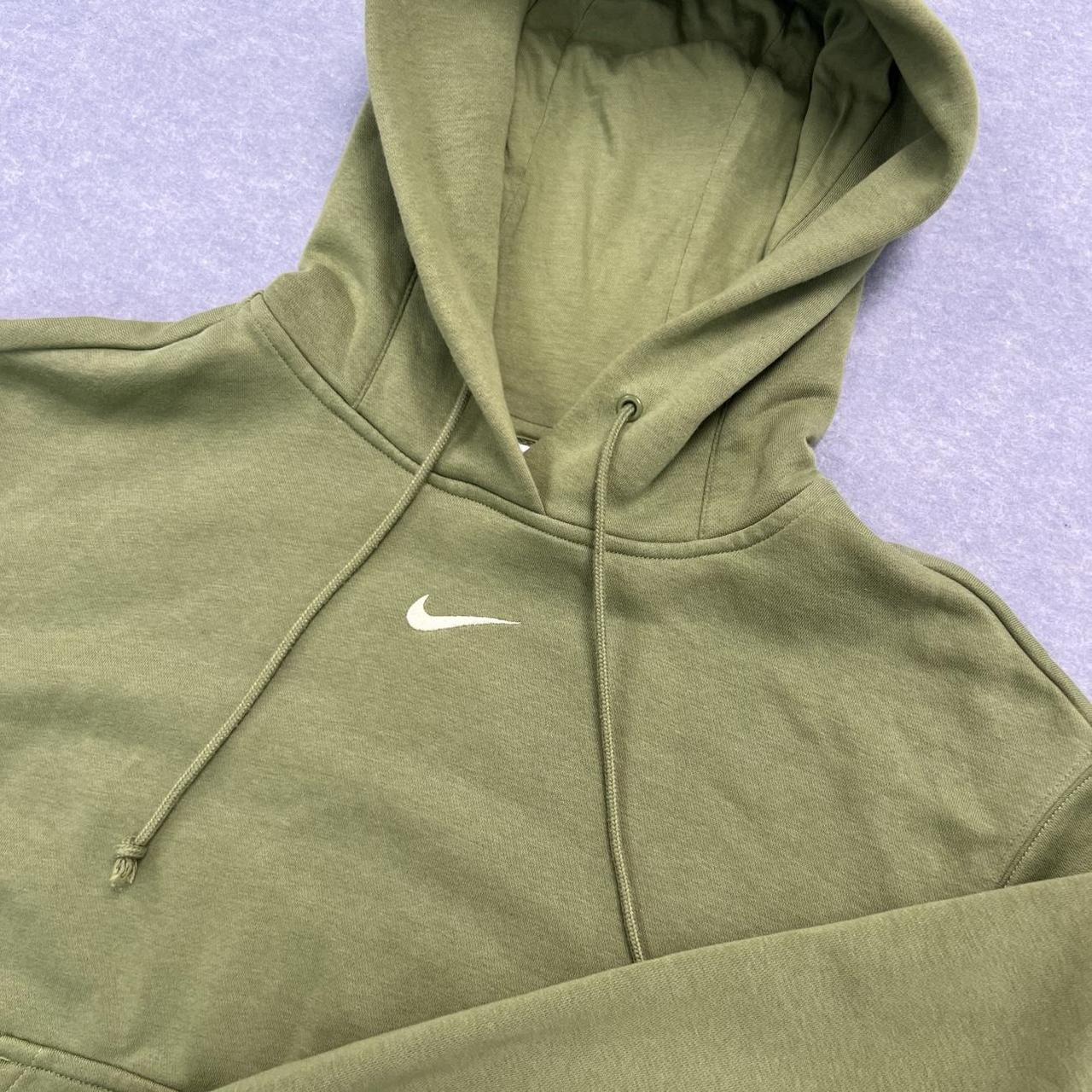 Vintage Nike Centre Swoosh Olive Green Oversized Hoodie Size Small Fits Large