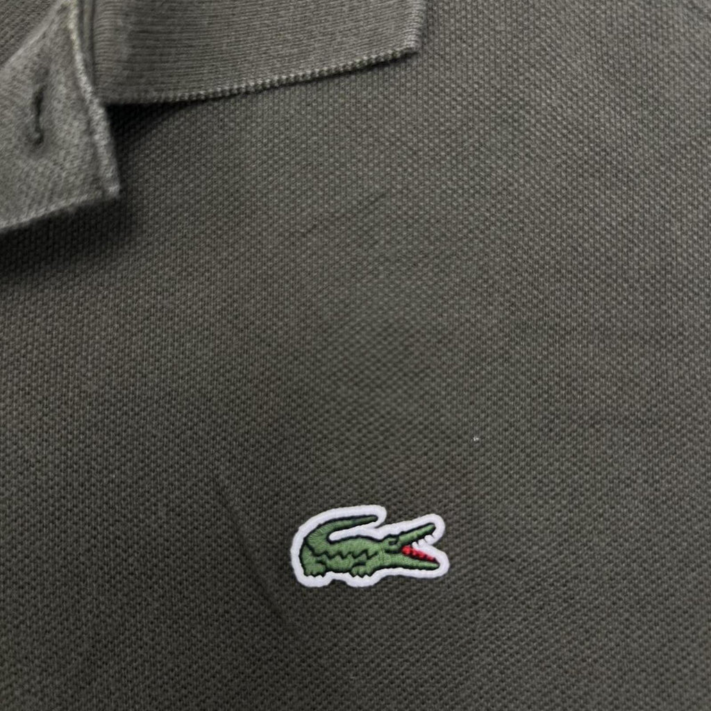 Vintage 90’s Lacoste Men’s Olive Green Dress Polo Y2K Crocodile Size 5 (Large)