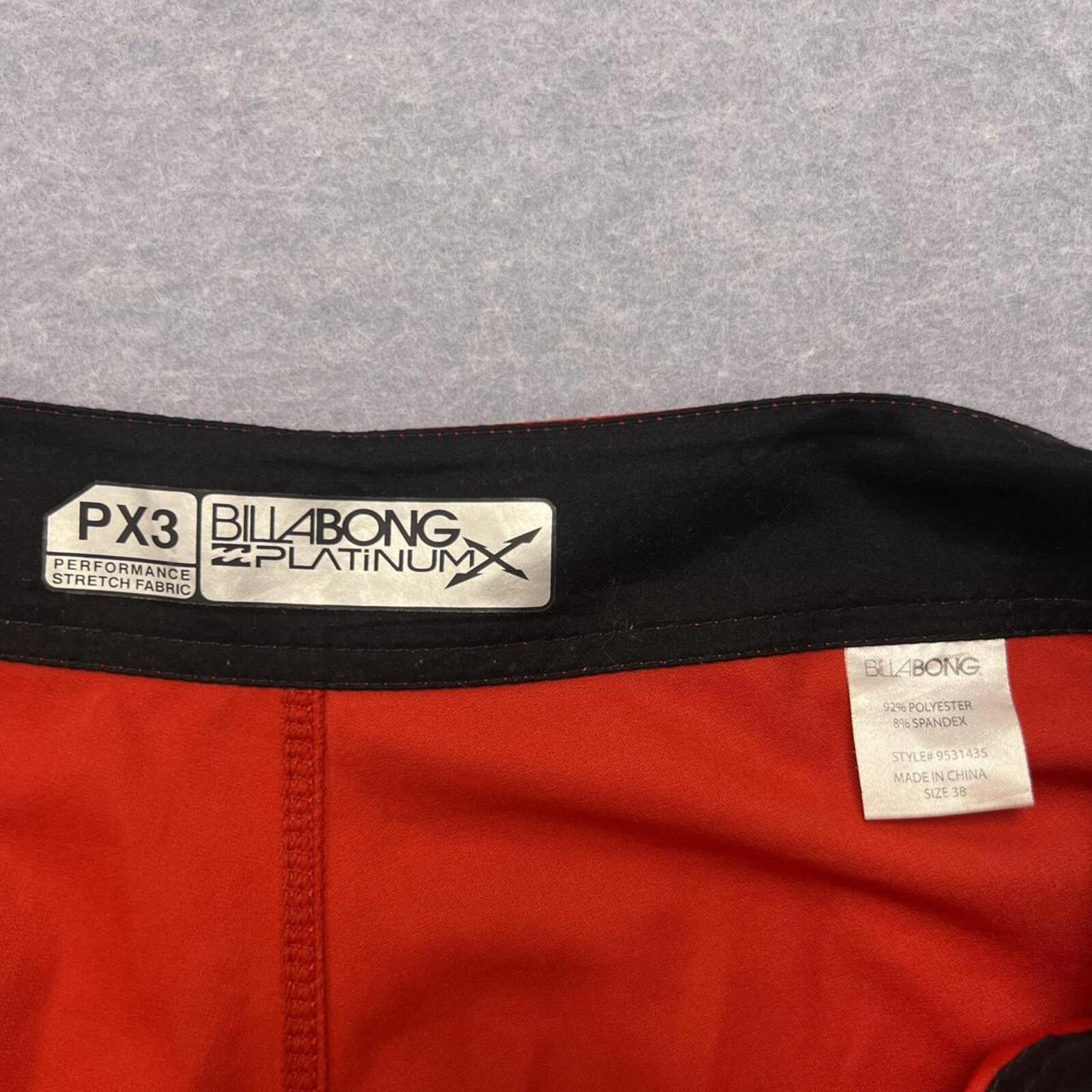 Billabong Surf Platinum X PX3 Red Board Shorts Men’s Y2K Size W38”