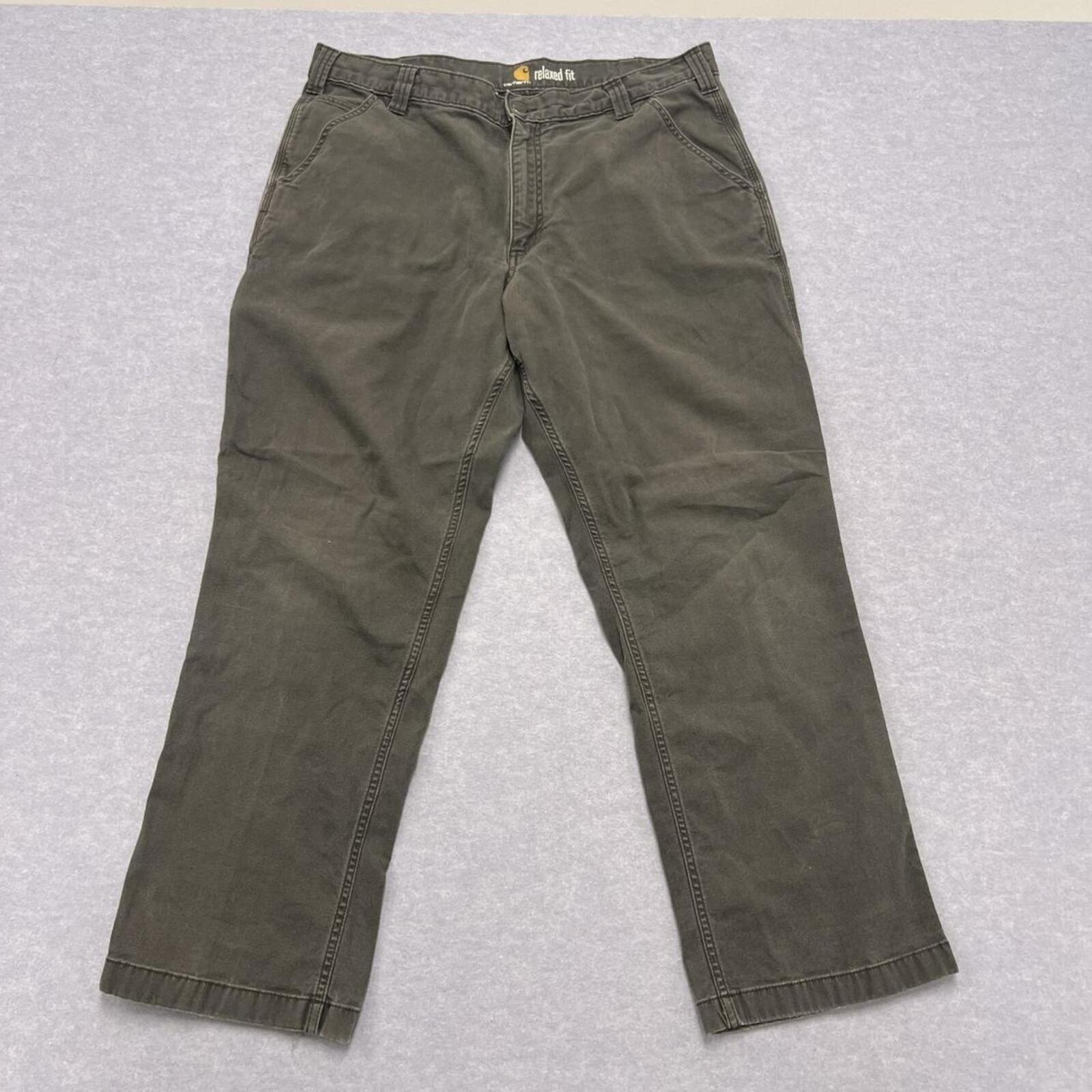 Carhartt Relaxed Fit Carpenter Pants Charcoal Grey Workwear Faded W38 L30