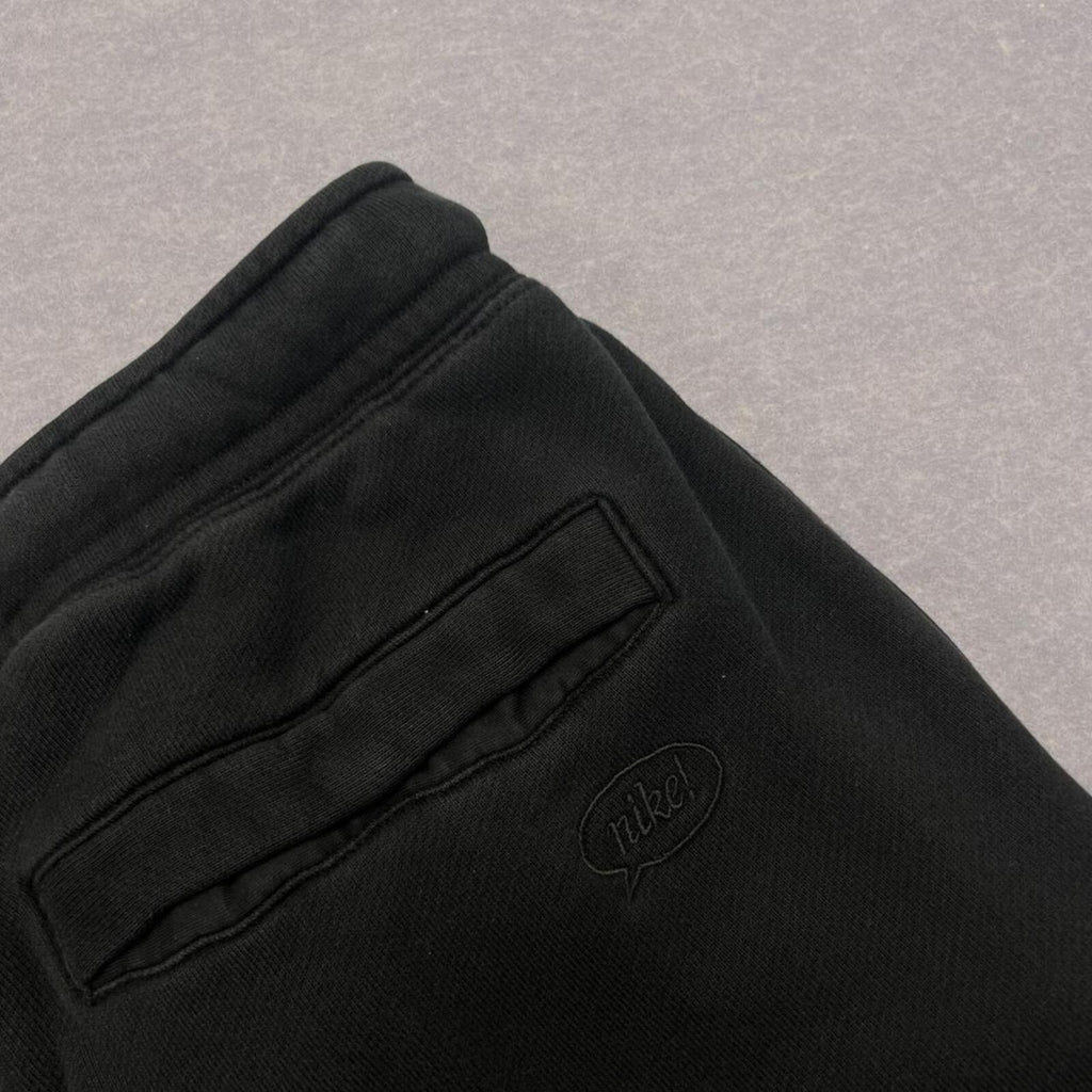 Nike Airmoji Black Zip Pocket Patch Streetwear Fleece Baggy Sweatpants Men's Medium