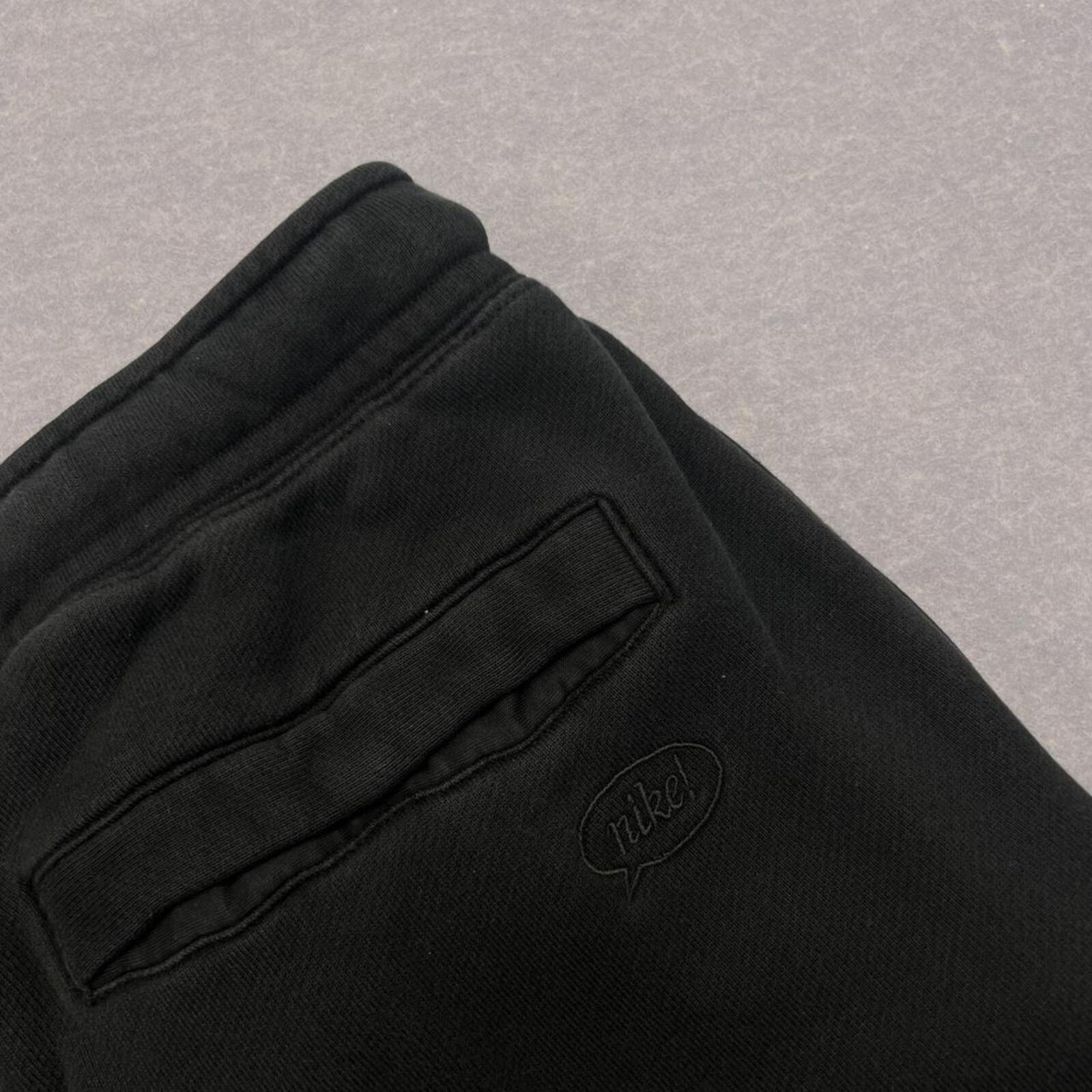 Nike Airmoji Black Zip Pocket Patch Streetwear Fleece Baggy Sweatpants Men's Medium