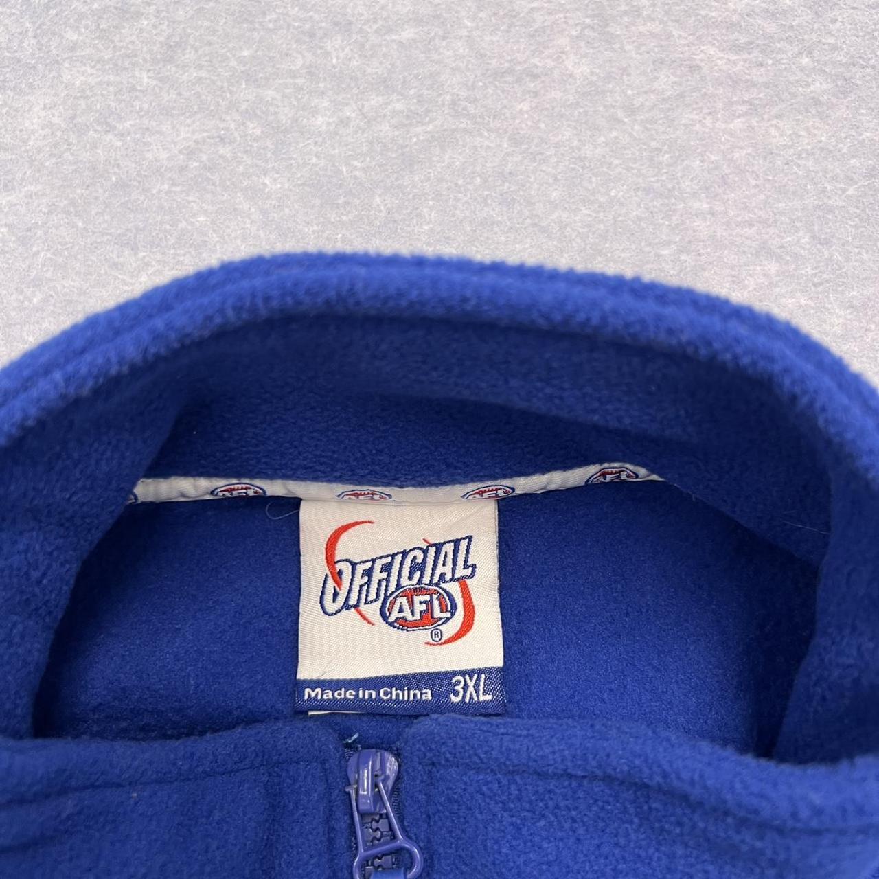 Vintage North Melbourne Kangaroos AFL Full Zip Blue & White Fleece Vest 3XL