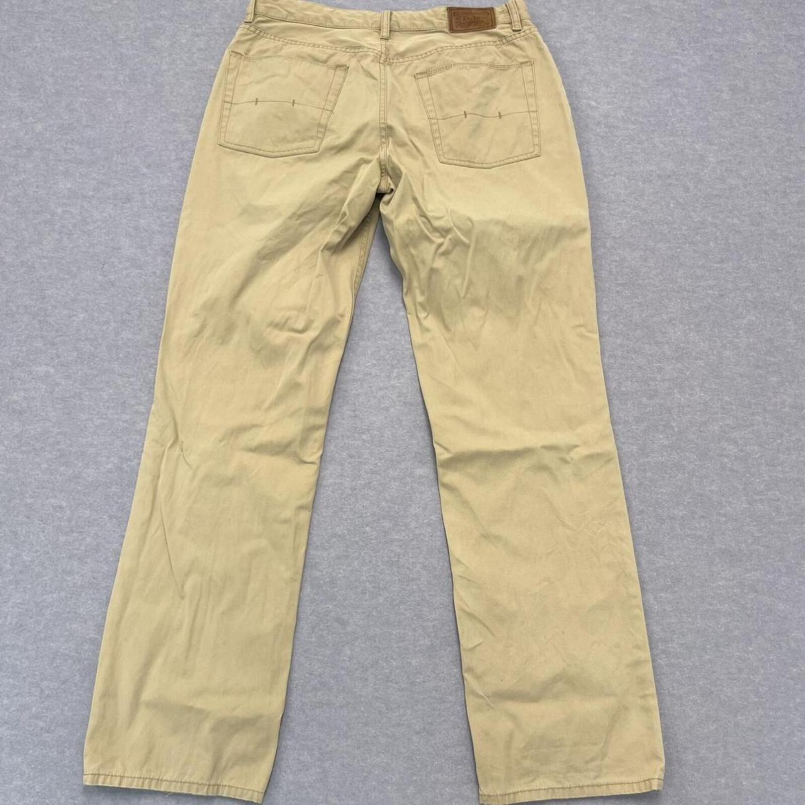 Vintage Polo Ralph Lauren Men's Cream / Beige Chino Pants Trousers 34x32