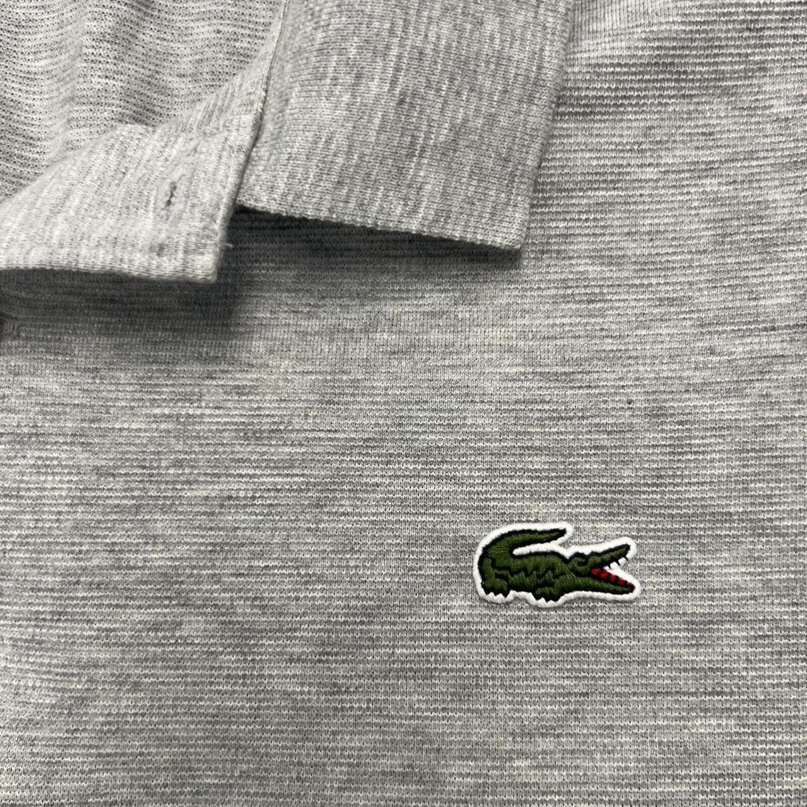 Vintage Lacoste Sport Men's Grey Marl Short Sleeve Polo Shirt Preppy Size 7 XXL