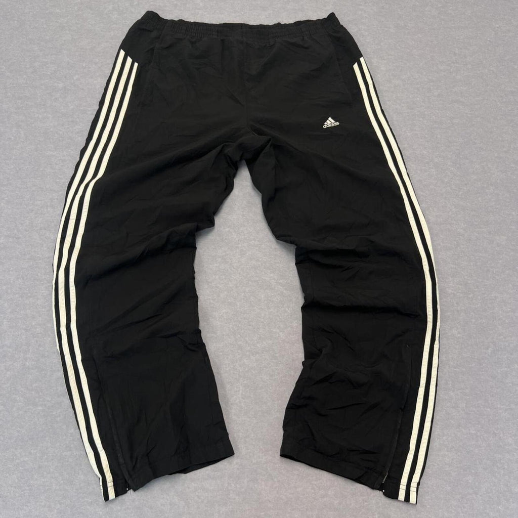 Vintage Adidas Clima365 Men's Black Baggy Track Pants No Drawstring Y2K Medium