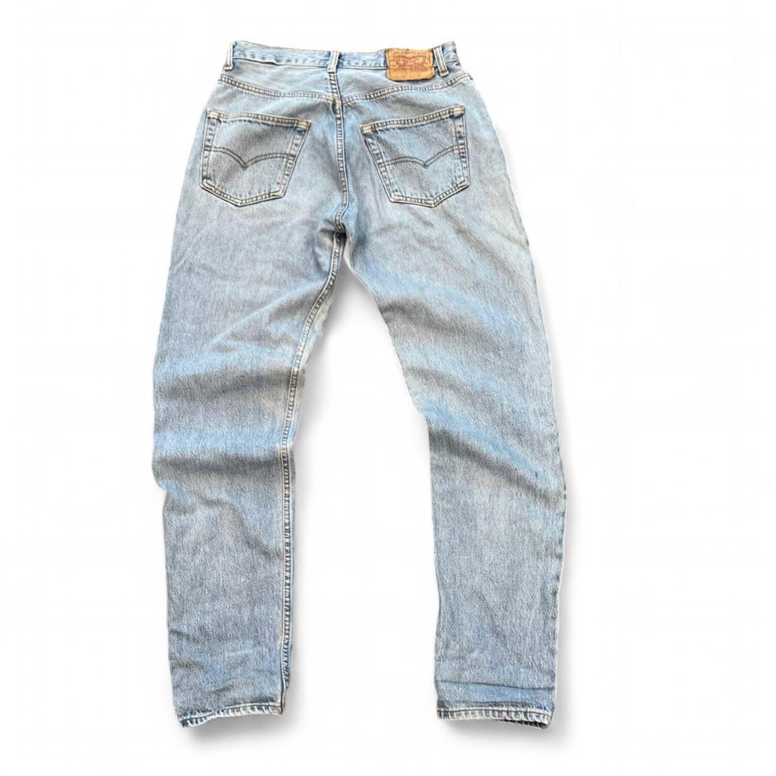 Vintage 1990 Levi's 501 Jeans Light Wash Straight Leg Denim Womens Size 12 W28”