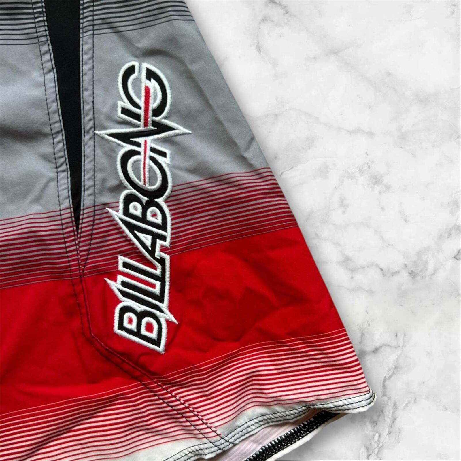 Vintage Billabong Surf Zero Gravity Platinum Stretch Board Shorts Red & Grey Y2K 36”