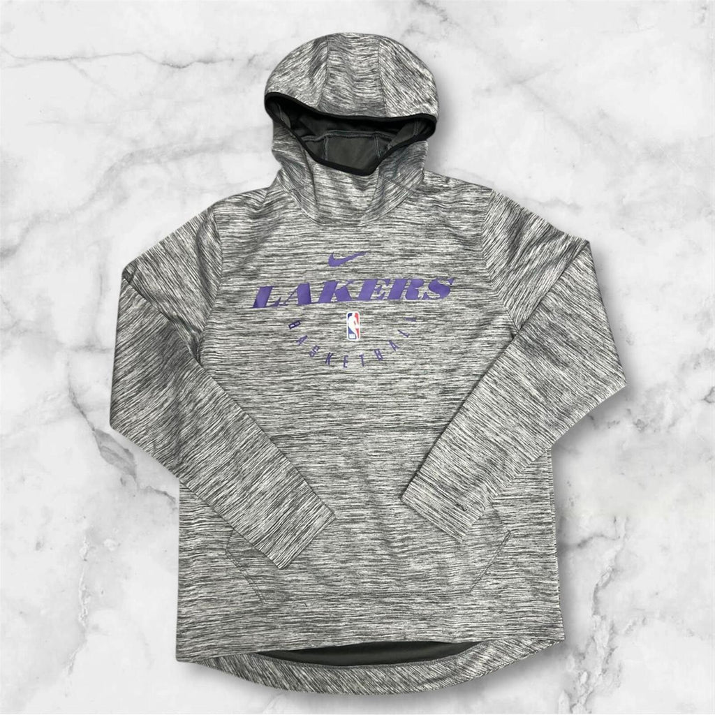 Nike Los Angeles Lakers NBA Men's Grey Spotlight On Court Hoodie Dri-Fit Large