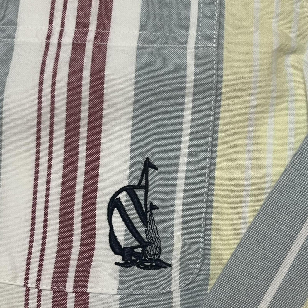 Vintage Nautica Ferguson Men's Multicolour Striped L/S Sailing Logo Shirt  XL