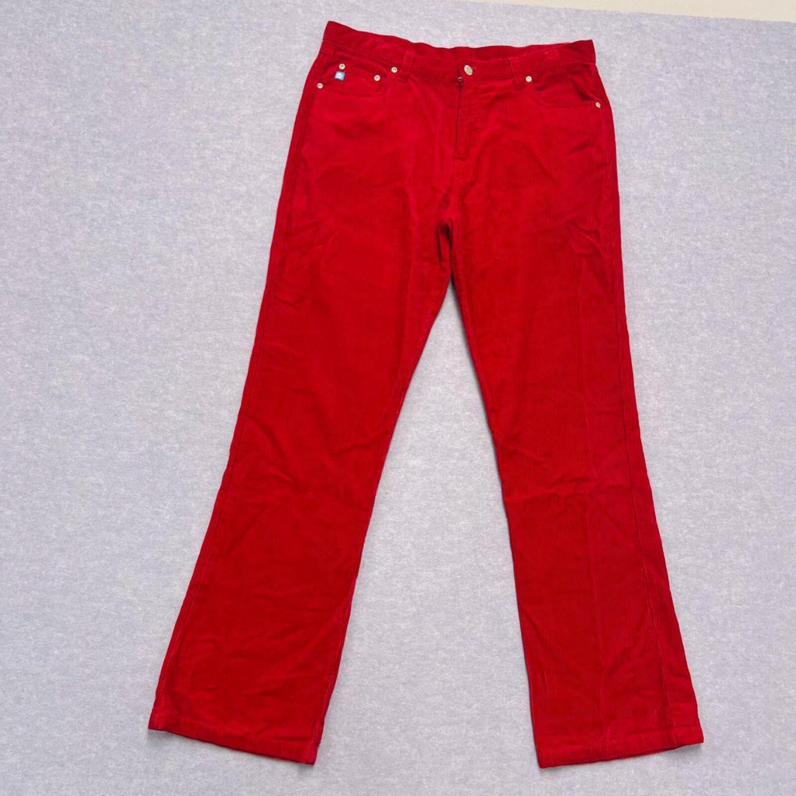 Vintage 90's Billabong Surf Women's Red Corduroy Flare Leg Pants Y2K Size 14