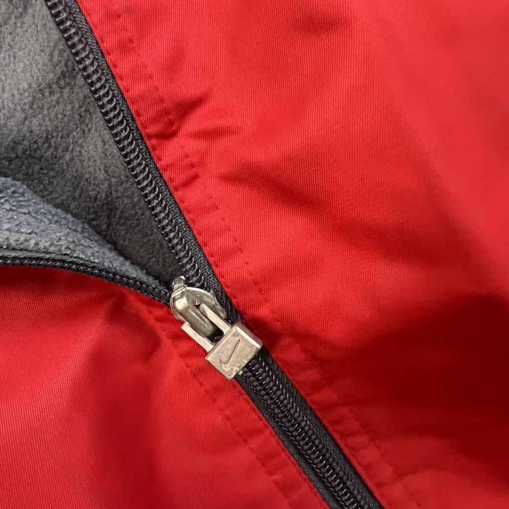 Vintage 2001 Nike Men's Red Fleece Lined Hooded Heavyweight Puffer Jacket Y2K XL