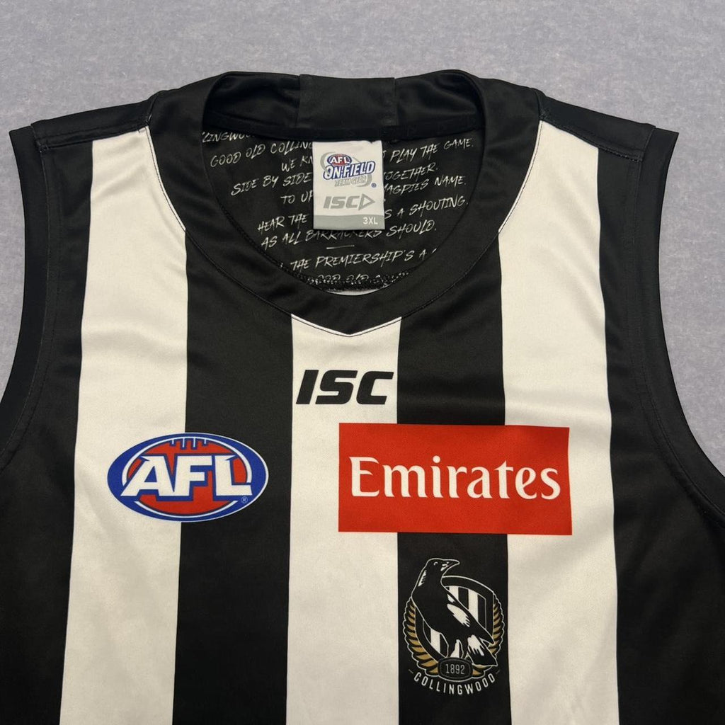 ISC AFL Collingwood Magpies Home Guernsey Jersey Mens Size 3XL