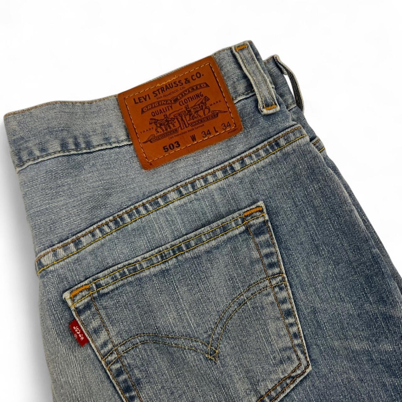 Vintage 2008 Levi's 503 Bootcut Jeans Light Wash Stretch Denim Y2K Mens W34 L34