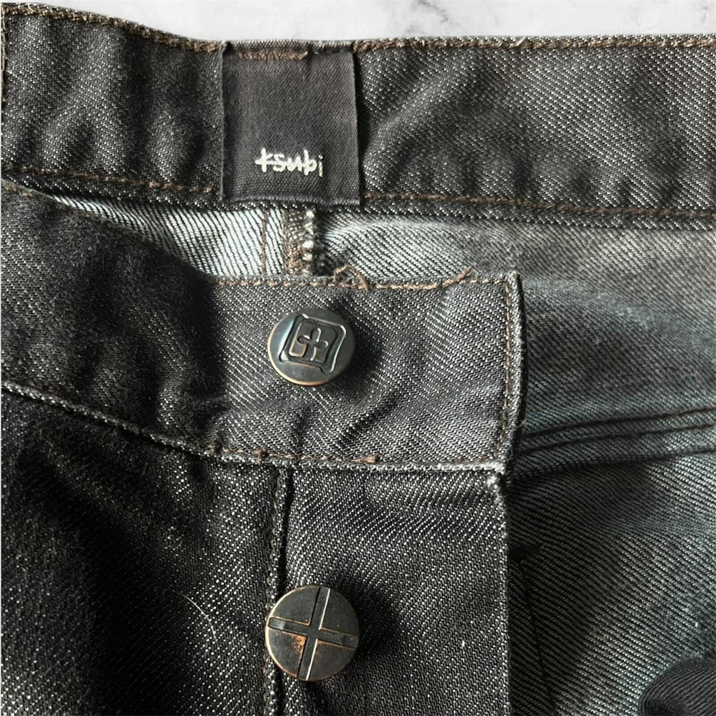 Ksubi Men’s Gee Gee Black Denim Straight Leg Jeans - Button Fly W33 X L33