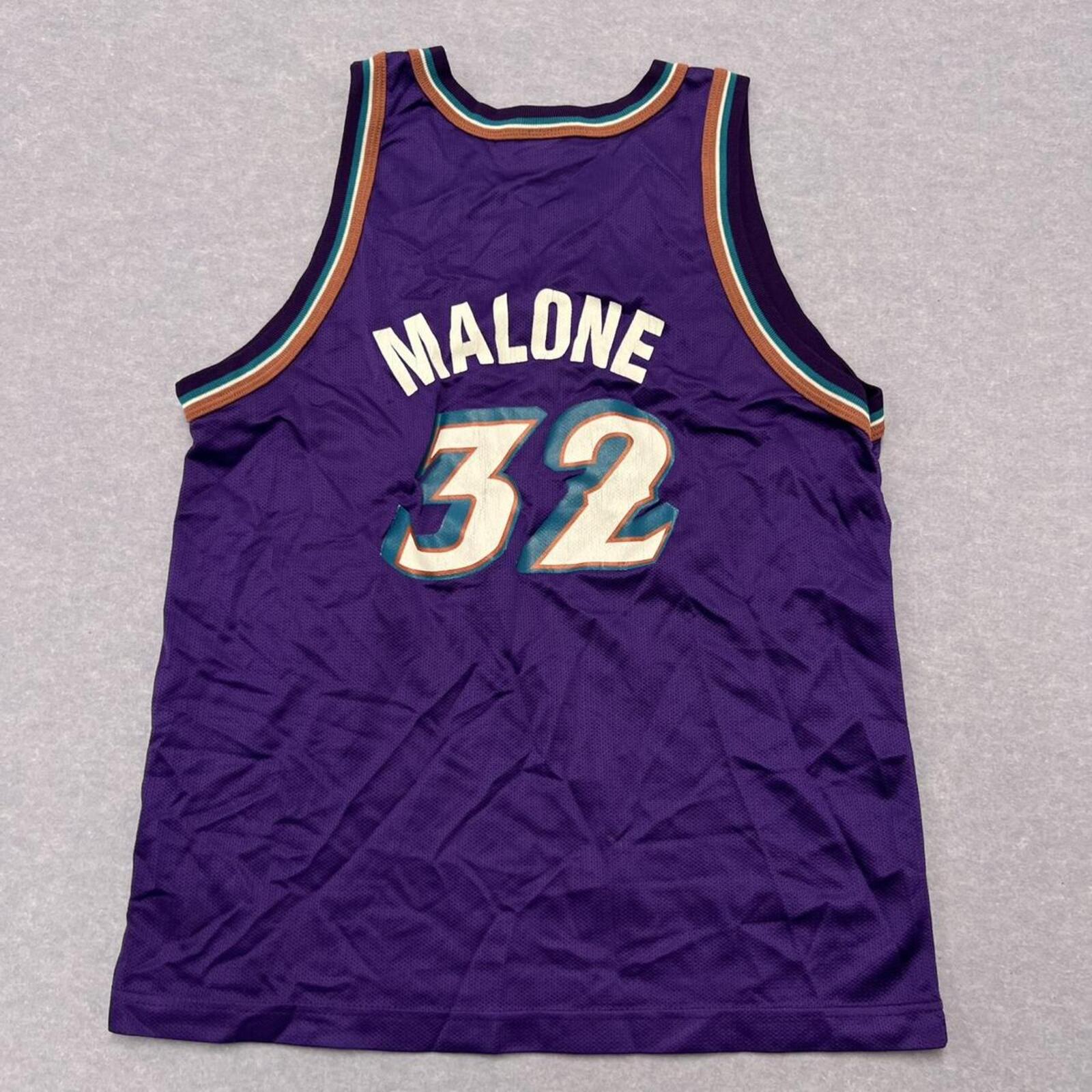 Vintage Champion NBA Utah Jazz Karl Malone No.32 Jersey Youth XL 18-20 / Men's S