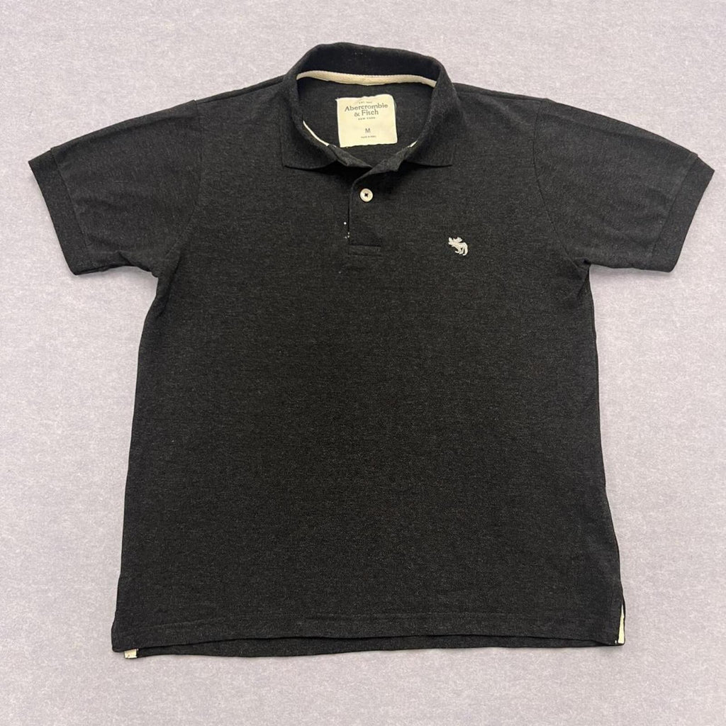 Vintage Abercrombie & Fitch Charcoal Muscle Polo Shirt Preppy Y2K Mens Medium