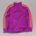 Adidas Mens Purple & Orange Striped Full Zip Y2K Streetwear Track Jacket XS READ