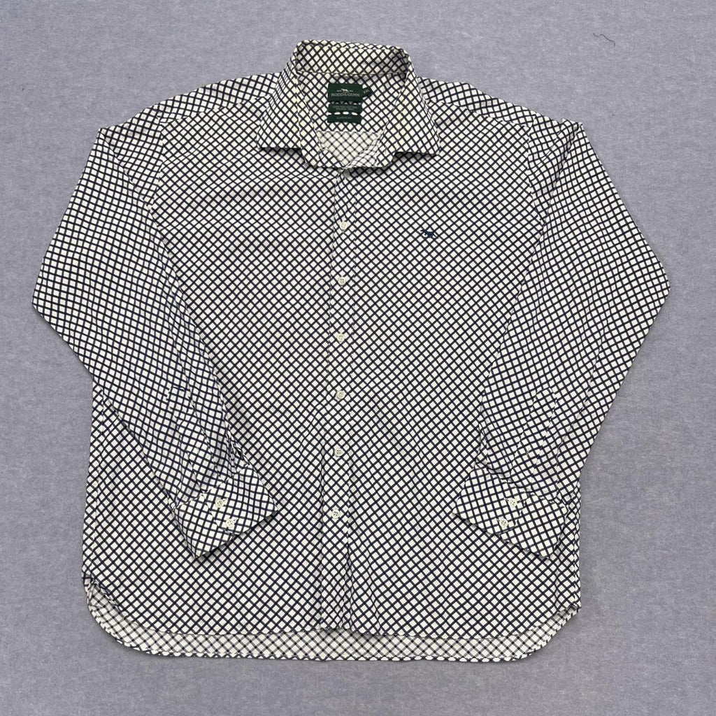 Vintage Rodd & Gunn Blue & White Checkered Oxford Preppy Button Up Shirt XXL