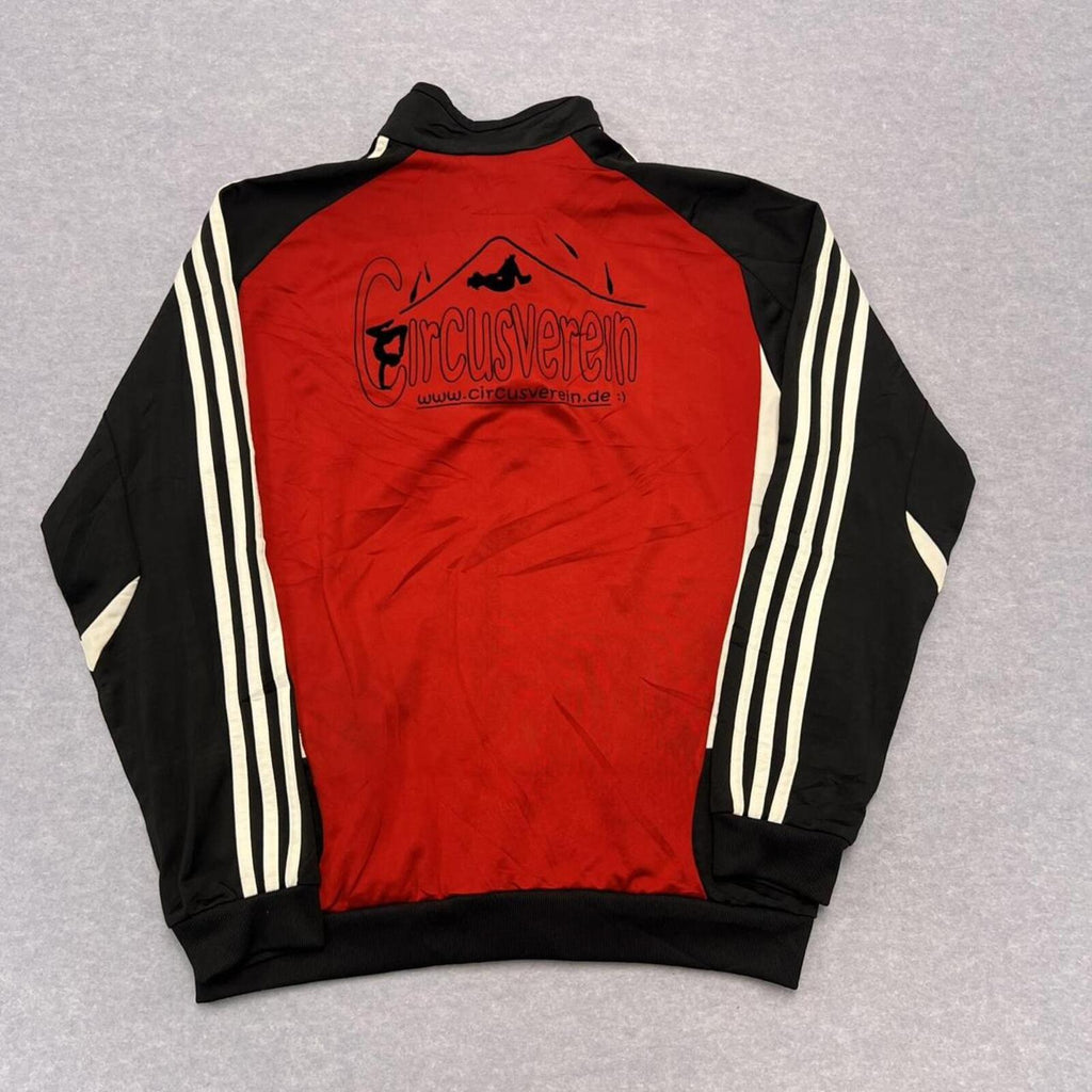 Vintage Adidas Red & Black Full Zip Retro Track Jacket Y2K Mens Small