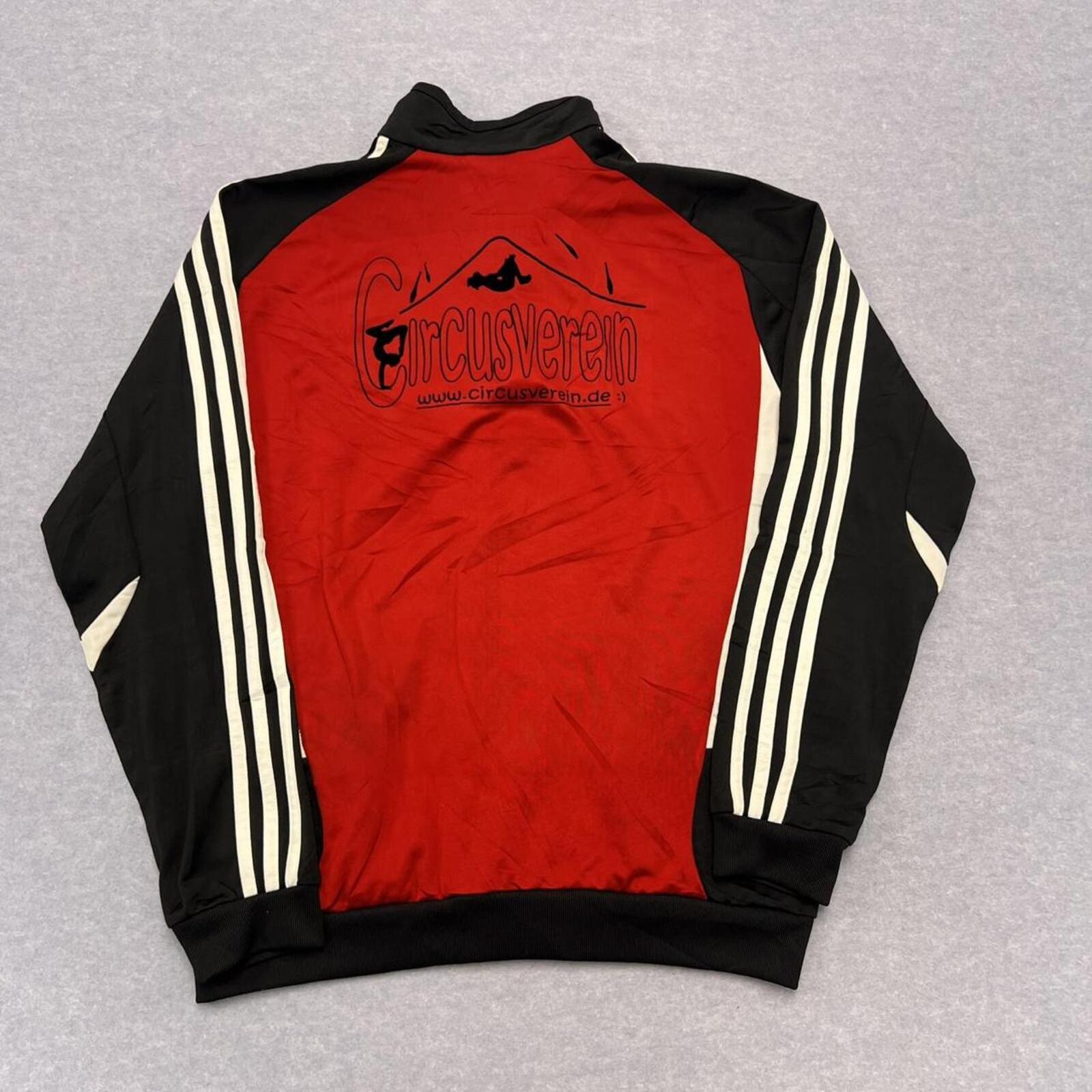 Vintage Adidas Red & Black Full Zip Retro Track Jacket Y2K Mens Small