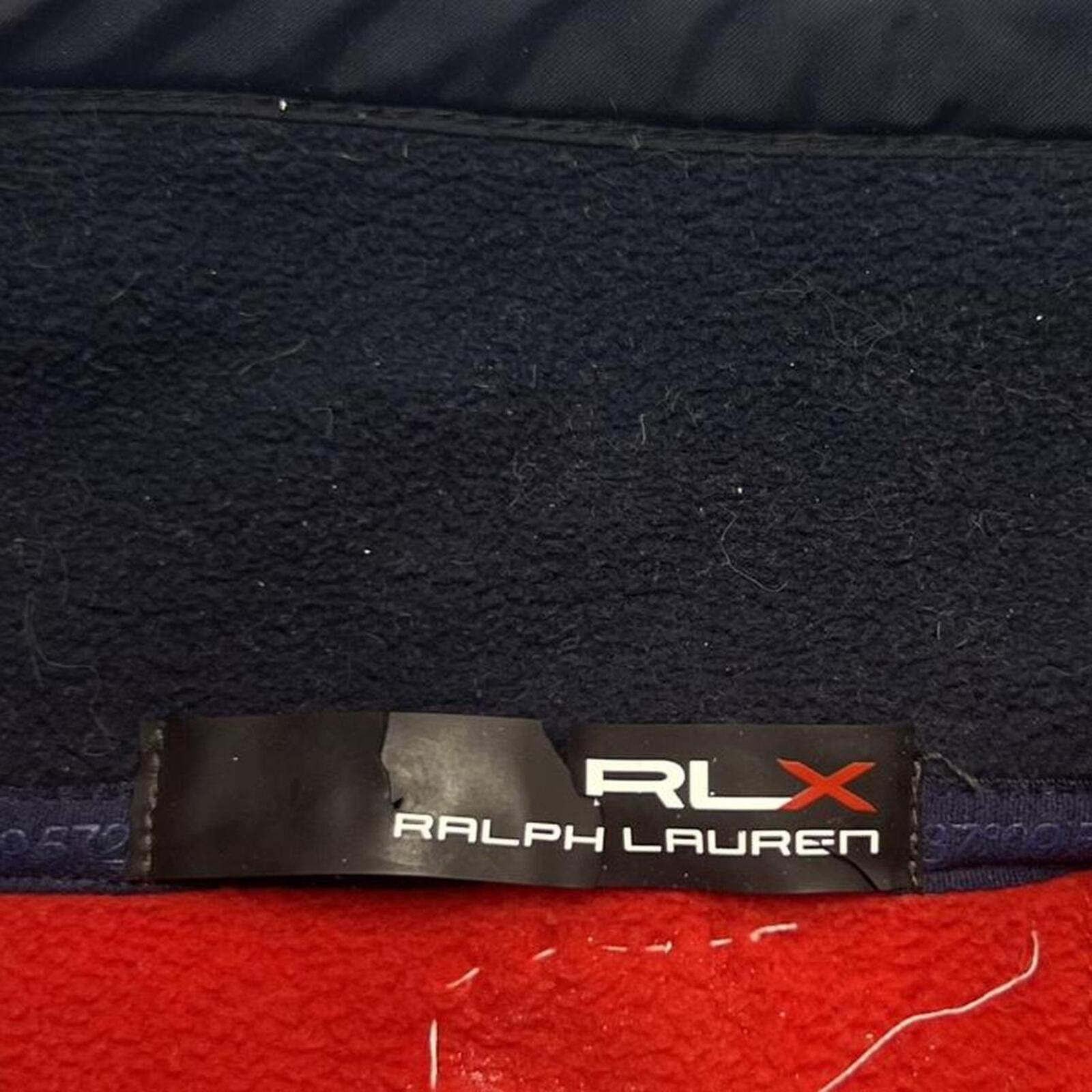 RLX Ralph Lauren Men's Red & Navy Fleece 1/4 Snap Pullover USA Flag Jumper Small