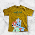 Better Joelay Disney Zootopia Yellow AOP Graphic T-Shirt of Judy & Nick - Size XL