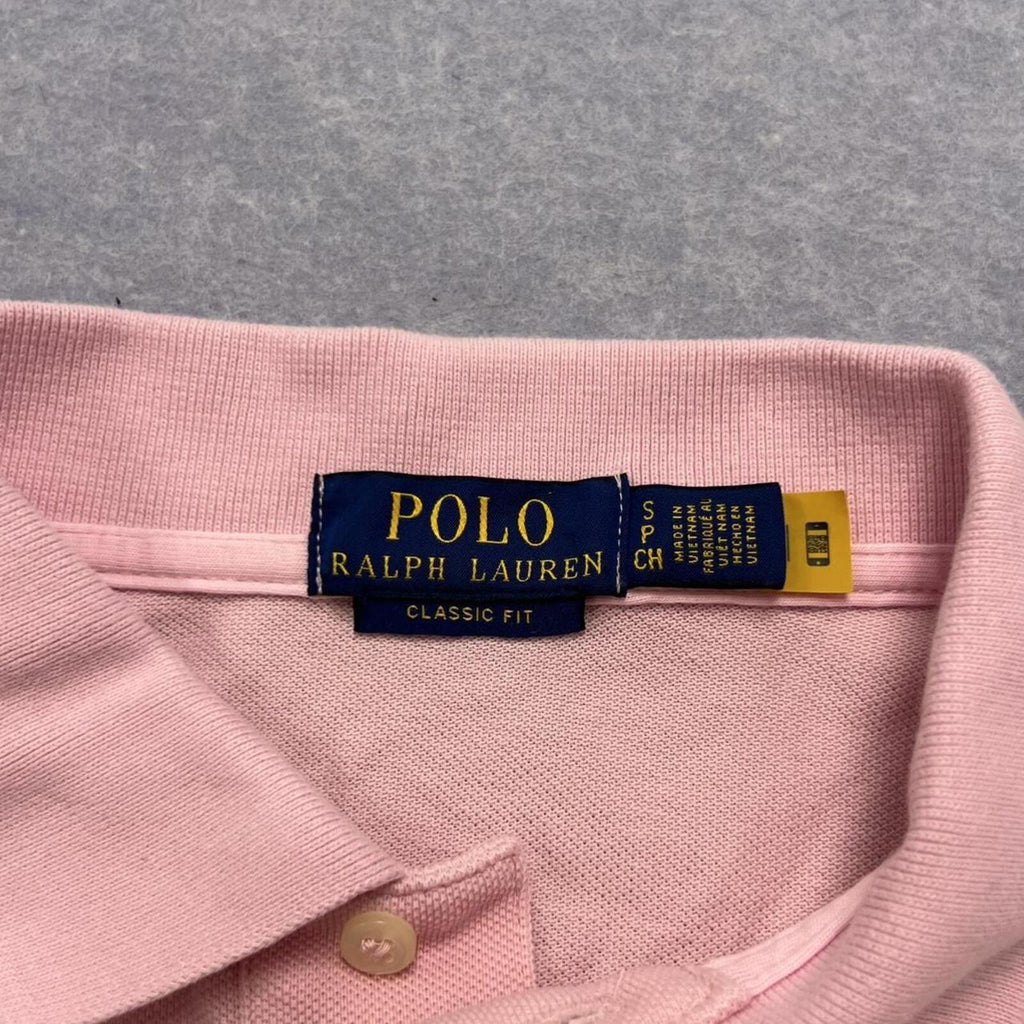 Polo Ralph Lauren Pink Preppy Polo Shirt (Green Pony) Classic Fit Men's Small