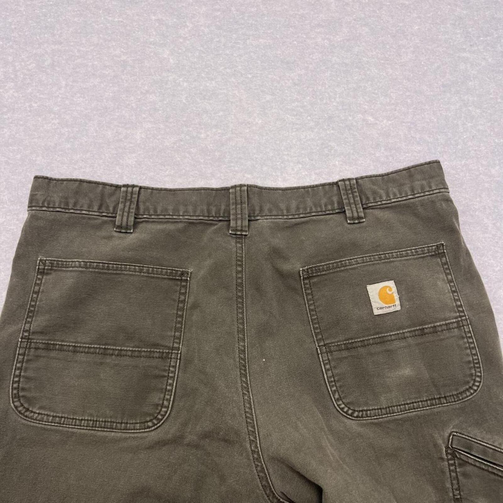 Carhartt Relaxed Fit Carpenter Pants Charcoal Grey Workwear Faded W38 L30