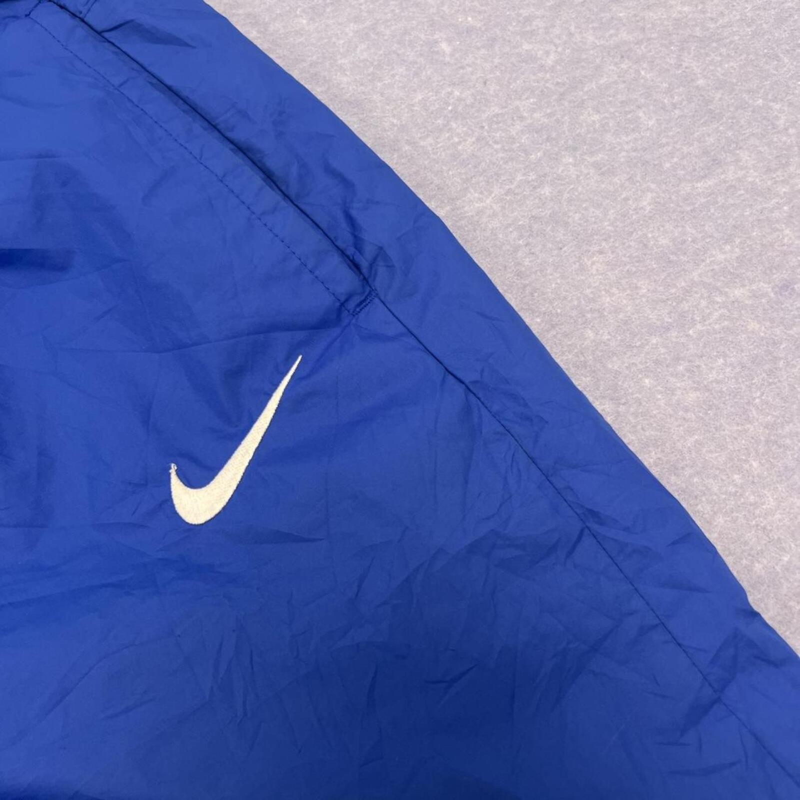 Vintage Nike Men's Royal Blue Japanese Kanji Track Pants White Stripe Y2K Medium