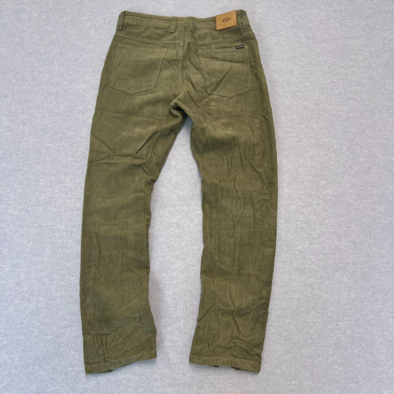 Vintage Rip Curl Surf Men's Olive Green Corduroy Chinos Trousers Size W28
