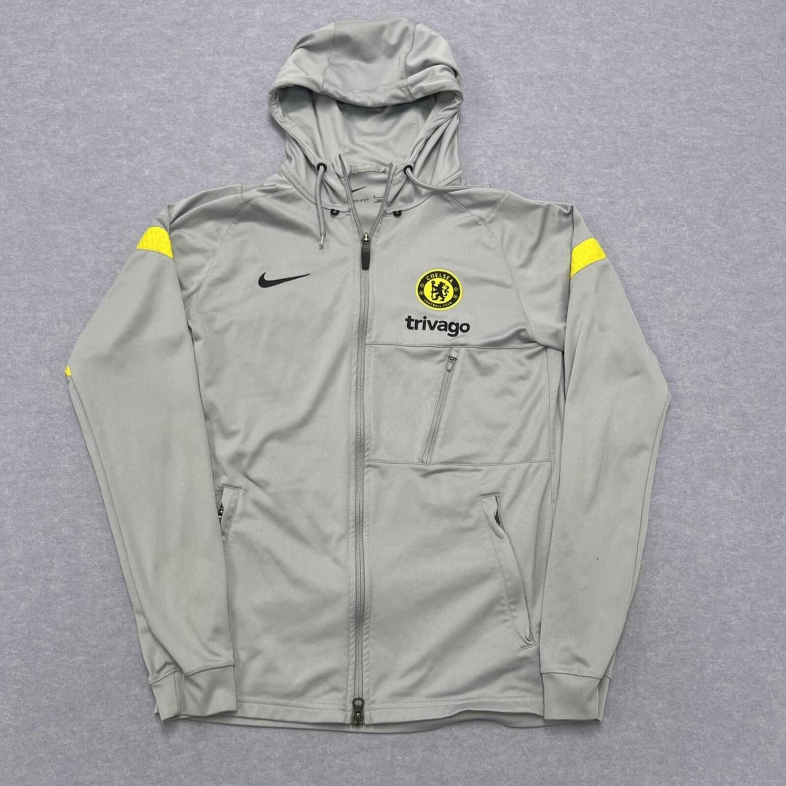 Nike 2021/22 Dri-FIT Chelsea FC Men's Grey Full Zip Hoodie Track Jacket Small
