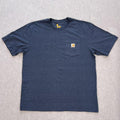 Vintage Carhartt Men’s Navy Blue Heather Pocket Casual T-Shirt Oversized XL