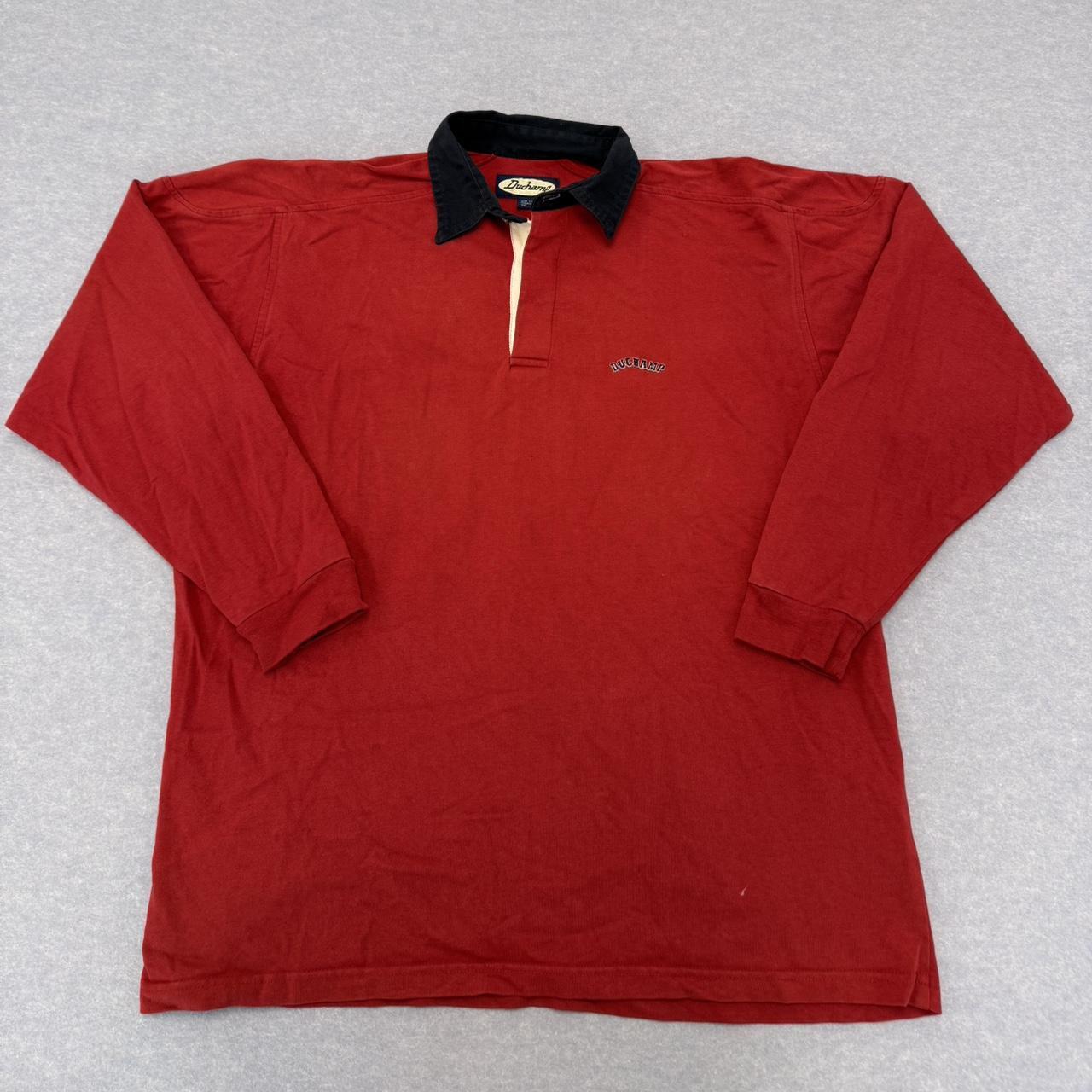 Vintage Men’s Duchamp Red Spell Out Rugby Jumper Size Medium