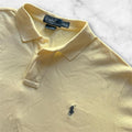 Vintage Polo Ralph Lauren Men's Yellow Preppy Dress Polo Shirt (Navy Pony) XL