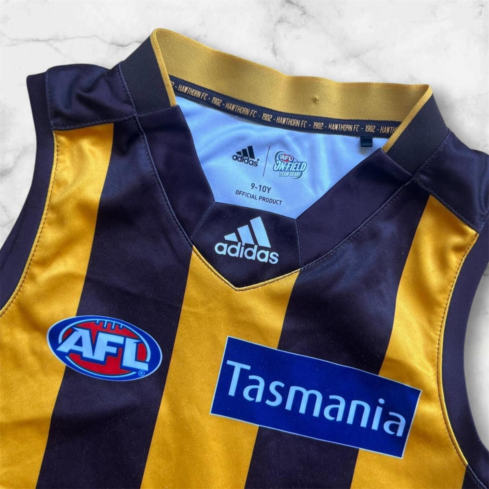 Adidas Hawthorn AFL 2014 Home Jersey #2 Jarryd Roughead Youth Kids 9-10Y