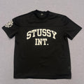 Vintage Stussy International Mesh Graphic NFL Sports Jersey T-Shirt Black XL