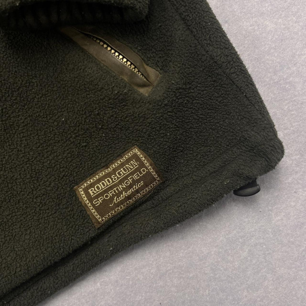 Vintage 90s Rodd & Gunn SportingField Full Zip Black & Brown Fleece Jacket Large