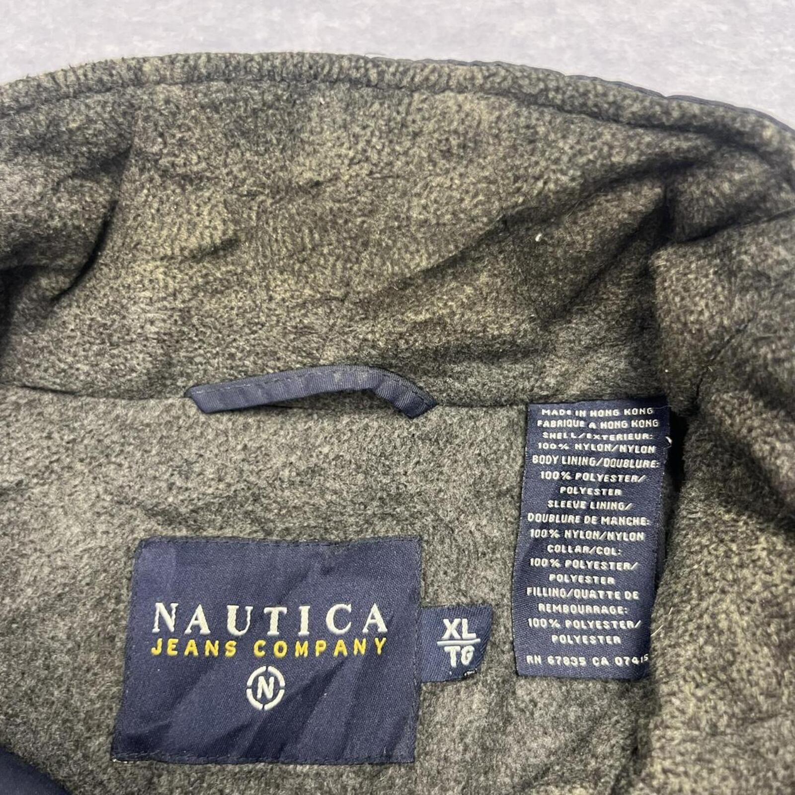 Vintage 1990’s Nautica Jeans Company Men's Navy Heavyweight Fleece Jacket XL