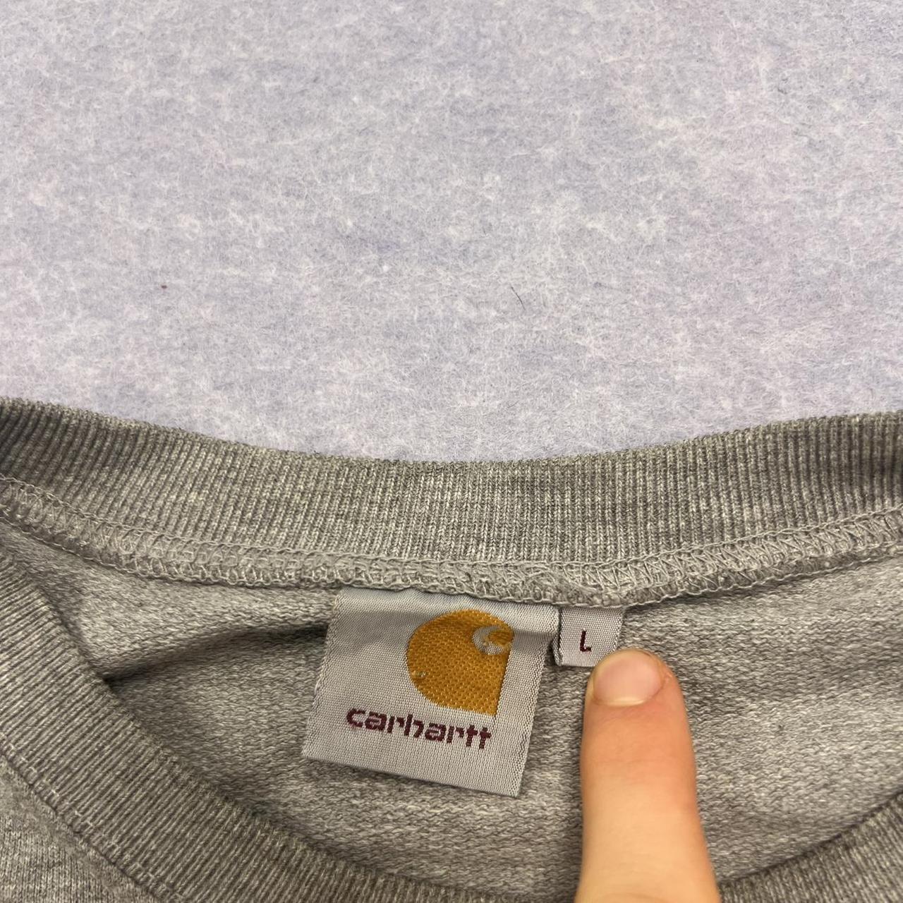 Vintage Carhartt Mellow Wire Stripe Grey & White Sweatshirt Streetwear Large