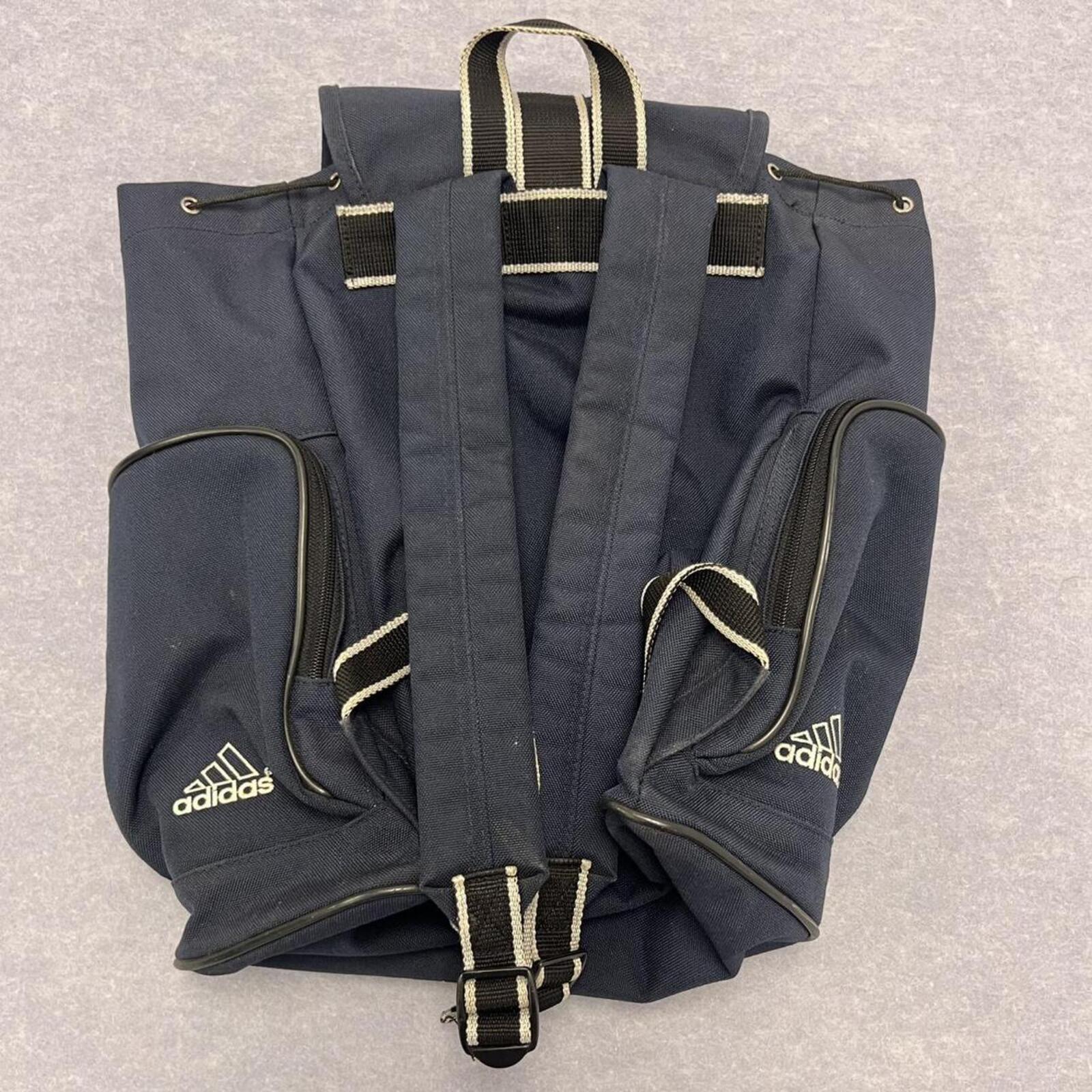 Vintage 90s Adidas Originals West Germany Navy Embroidered Skater Backpack Bag