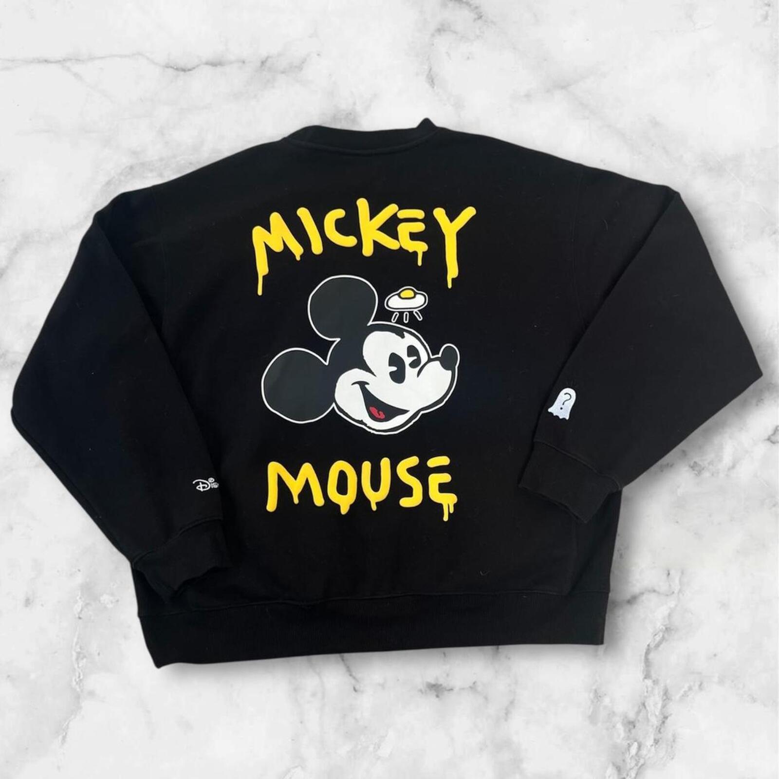 Disney  100 x H&M Trevor Andrew Mickey Mouse Drip Graphic Crewneck Sweatshirt XL