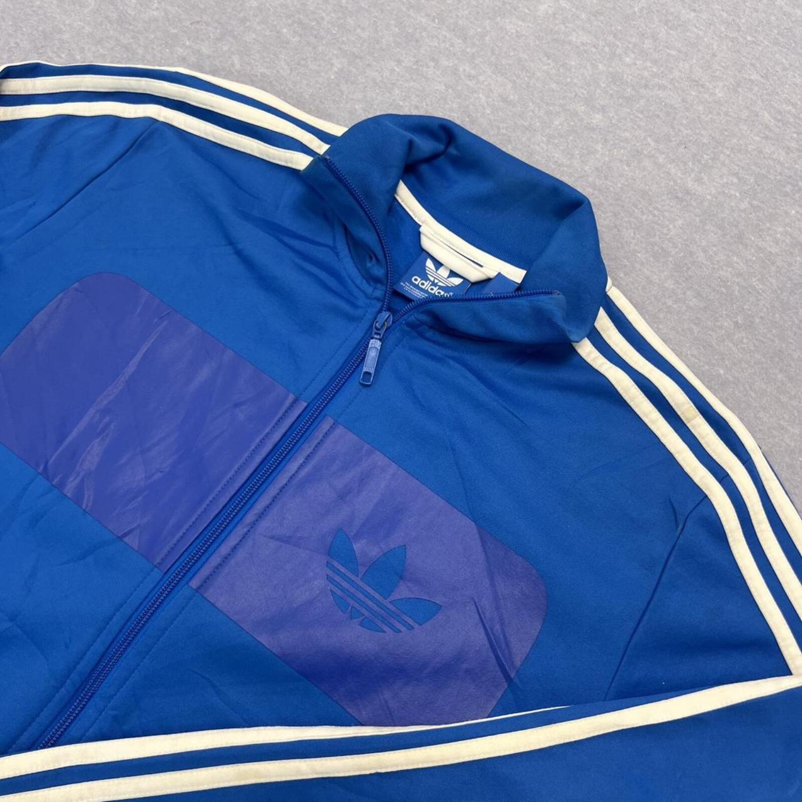 Vintage Adidas Originals Men's Royal Blue Trefoil Track Jacket Size 110 Fits XL