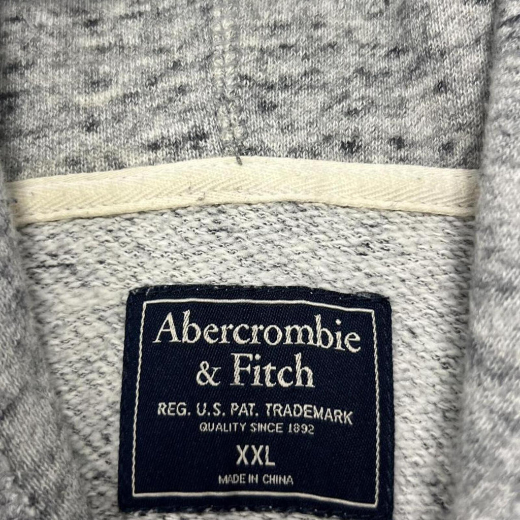 Vintage Abercrombie & Fitch Men’s Grey & Navy Spell Out Hoodie Preppy Y2K XXL