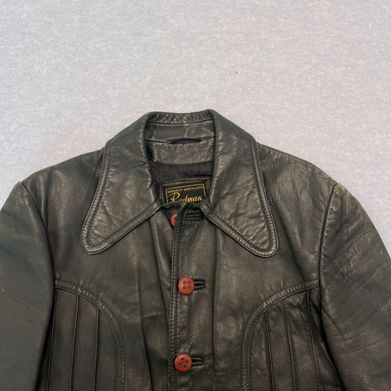 Vintage Radman Black Genuine Leather & Suede Motorcycle Style Jacket Size 38
