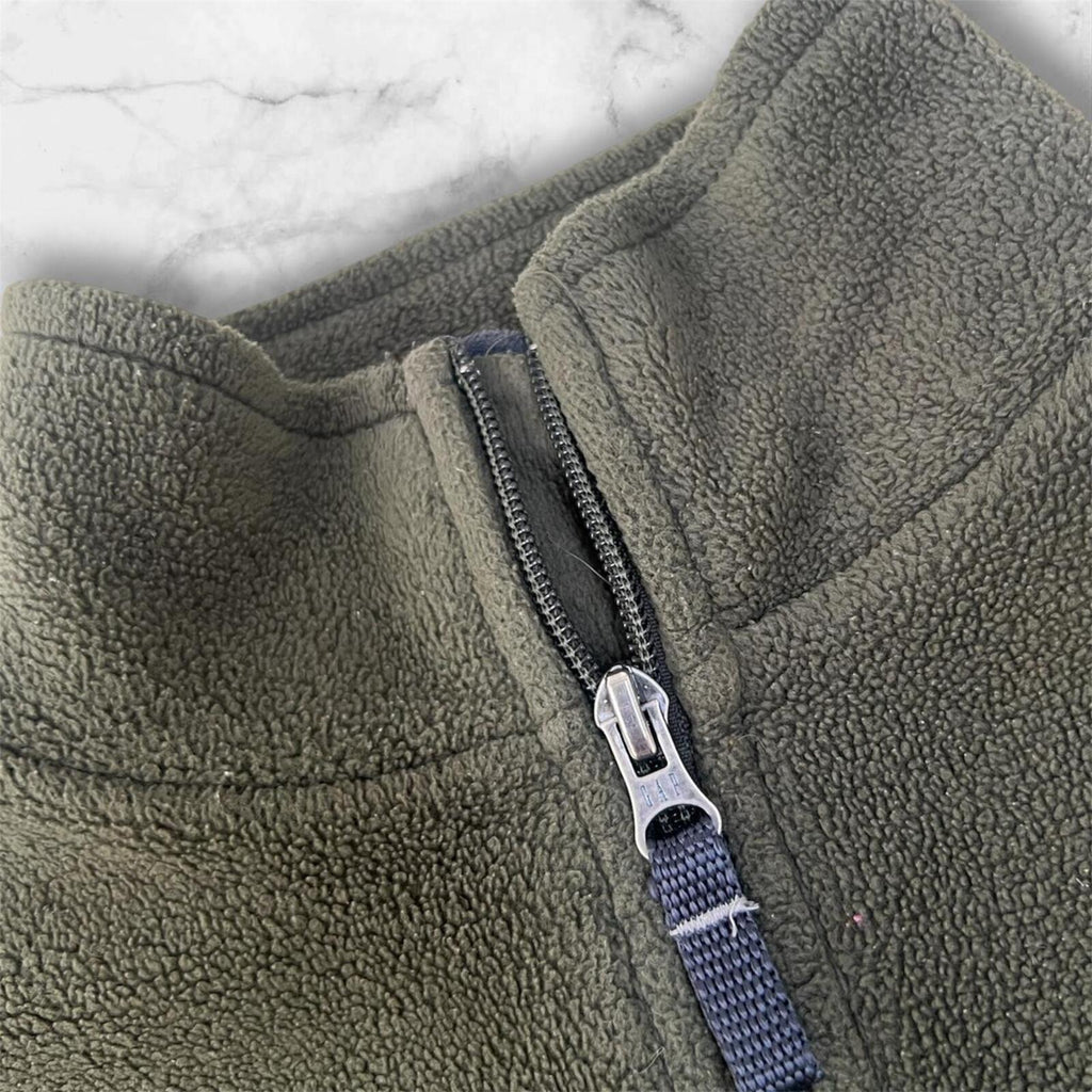 Vintage 1980’s GAP Forrest / Olive Green Fleece 1/4 Zip Jumper Men’s Small