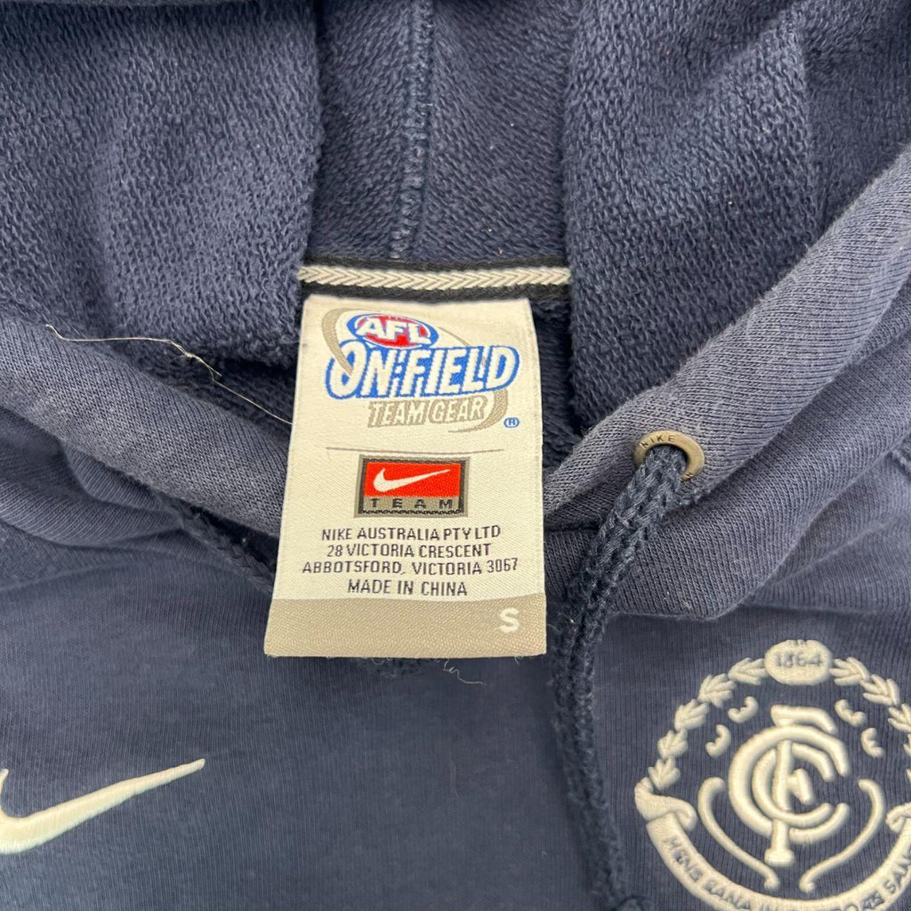 Vintage Nike AFL Carlton Blues Team Snood Hoodie Navy Blue Men's Small