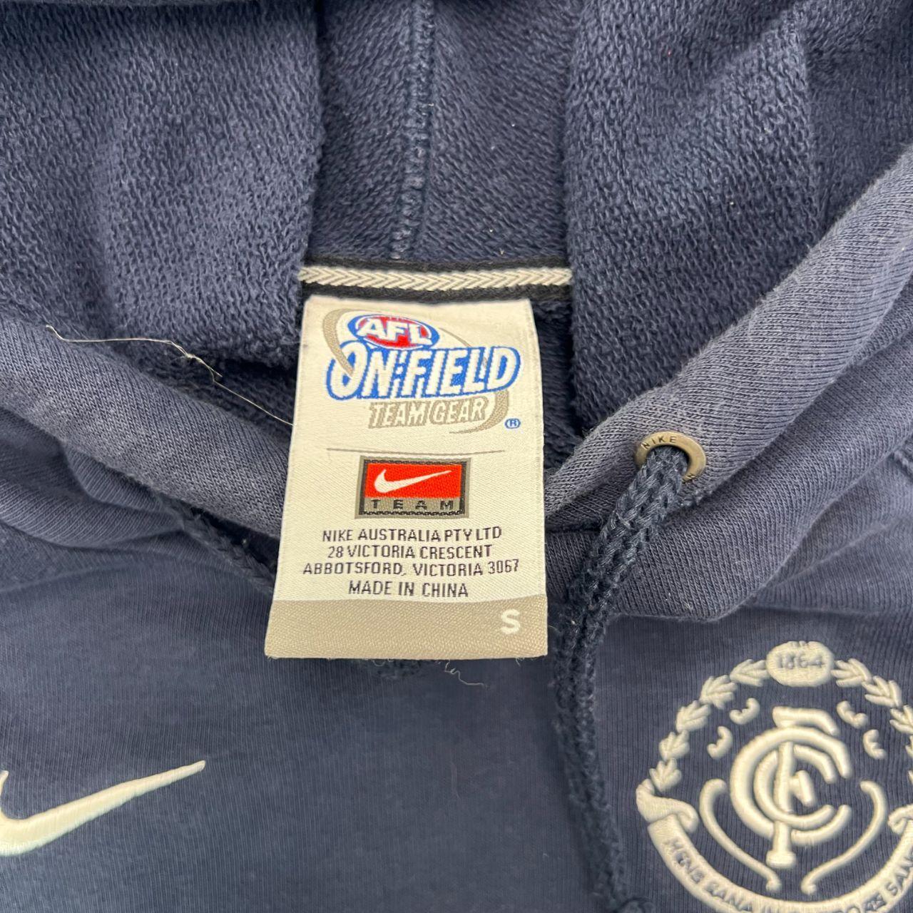 Vintage Nike AFL Carlton Blues Team Snood Hoodie Navy Blue Men's Small
