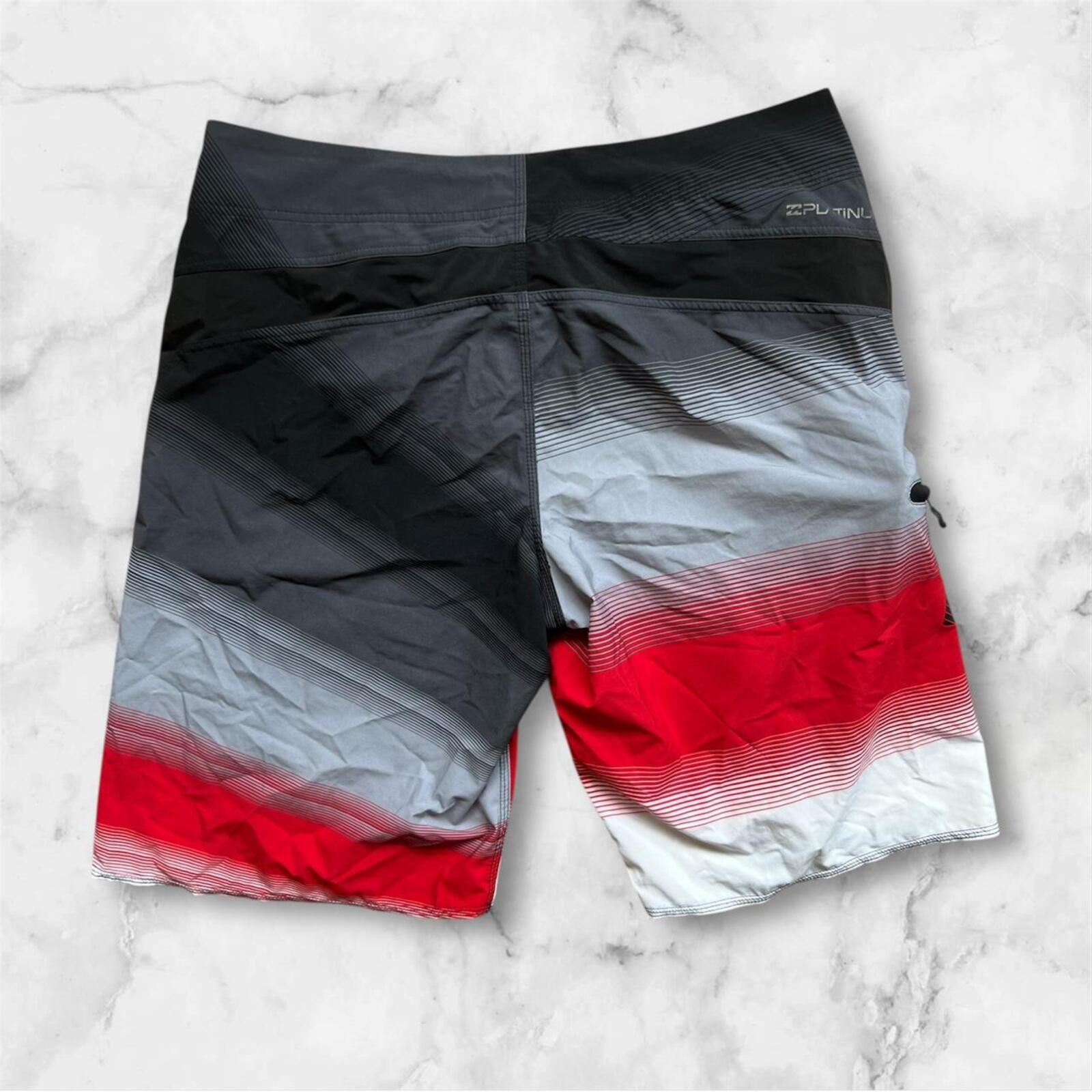 Vintage Billabong Surf Zero Gravity Platinum Stretch Board Shorts Red & Grey Y2K 36”